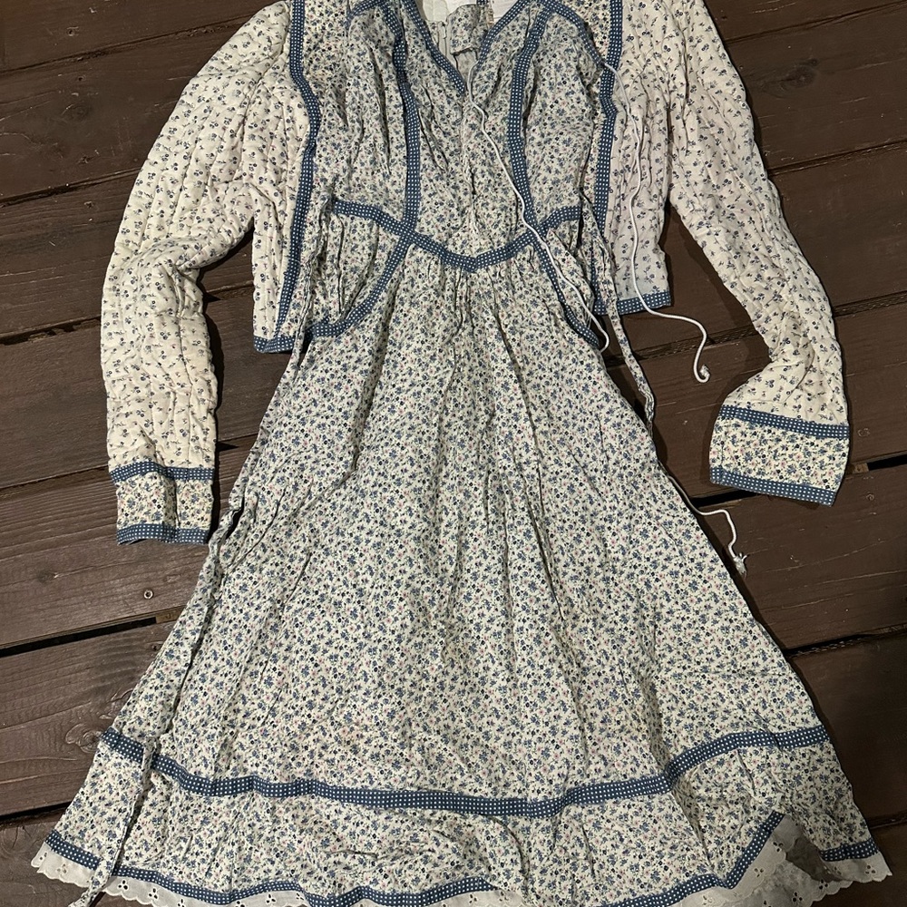 Vintage Gunne Sax Floral Prairie Dress + Jacket Set
